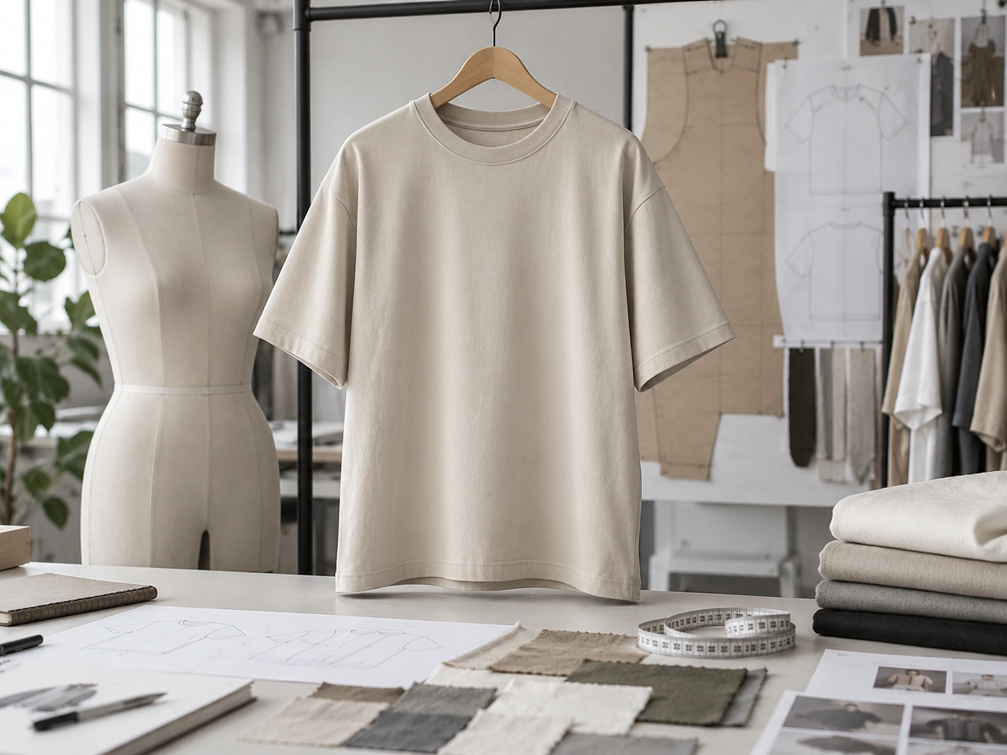 Prepared light color T-shirts before garment dyeing