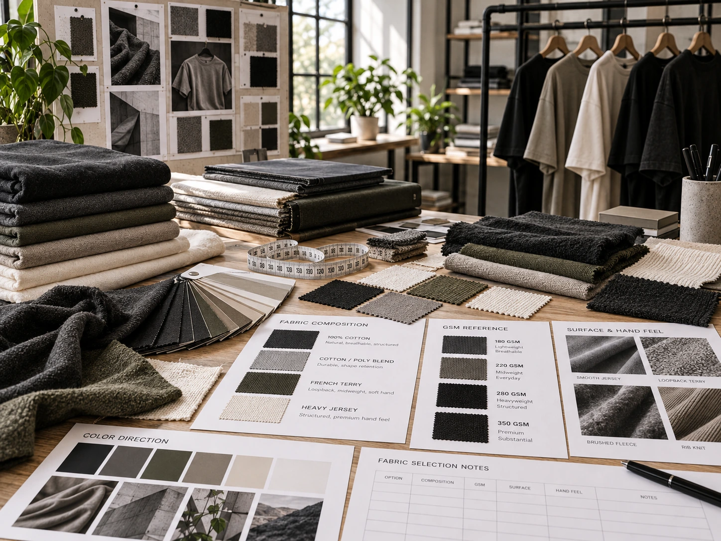 Fabric selection for custom T-shirt sampling